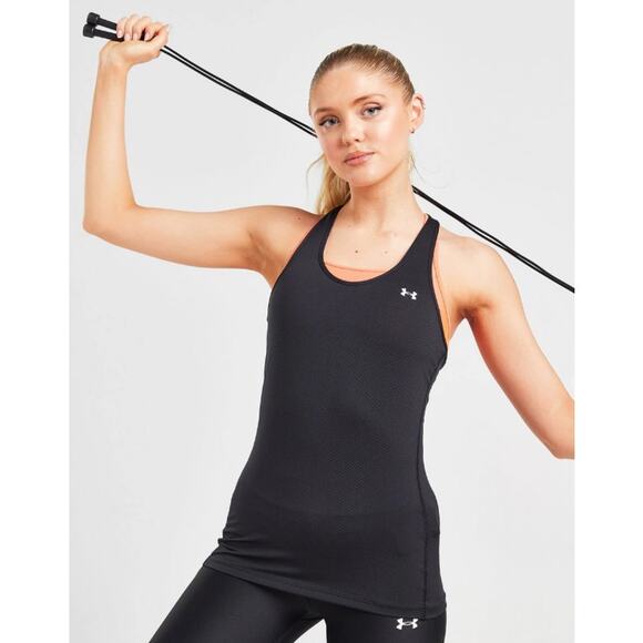 UNDER ARMOUR Women's Heatgear Racer Tank Top Small Black NWT - Picture 1 of 10